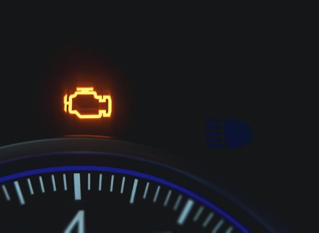 Check Engine Light or MIL on car dashboard